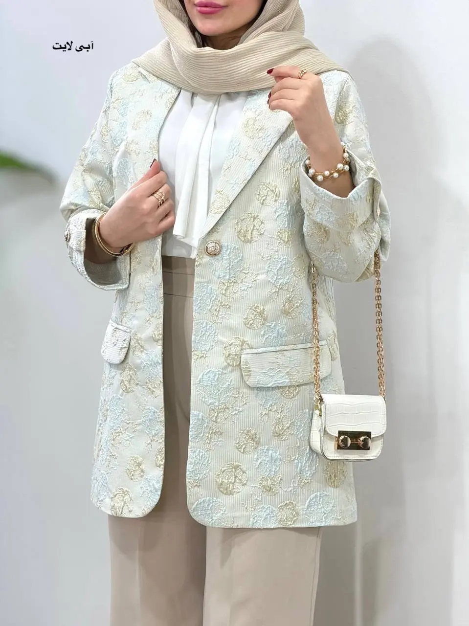 مانتو کتی ژاکارد آیسو سپیده